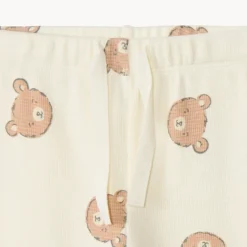 Tweedelig honigraat joggingpak met beerprint voor baby
