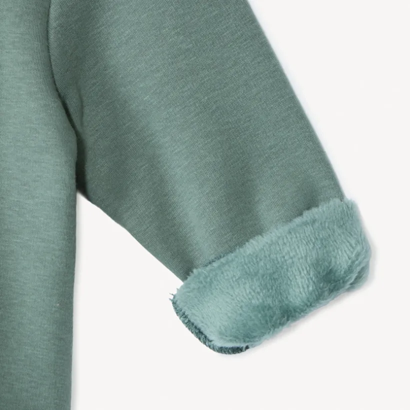 Tweedelig joggingensemble in sherpa-fleece voor babyjongens, groen