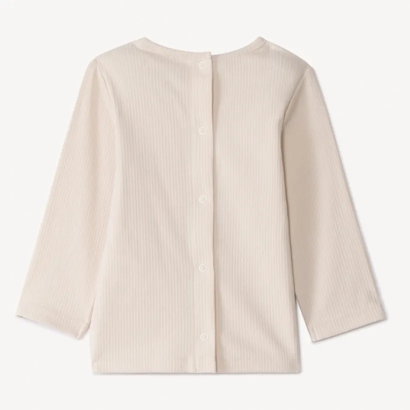 Tweedelig setje met lange mouwen T-shirt en salopet met berenprint voor baby