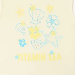 Twee-delig setje t-shirt + korte legging met schelpenprint voor babymeisjes