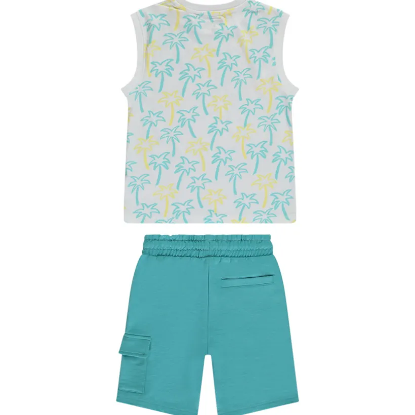 Tweedelig set met bedrukt palmboom tanktop jongens