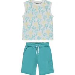 Tweedelig set met bedrukt palmboom tanktop jongens