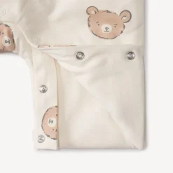 Tweedelig set met geprinte teddybeer jumpsuit voor baby