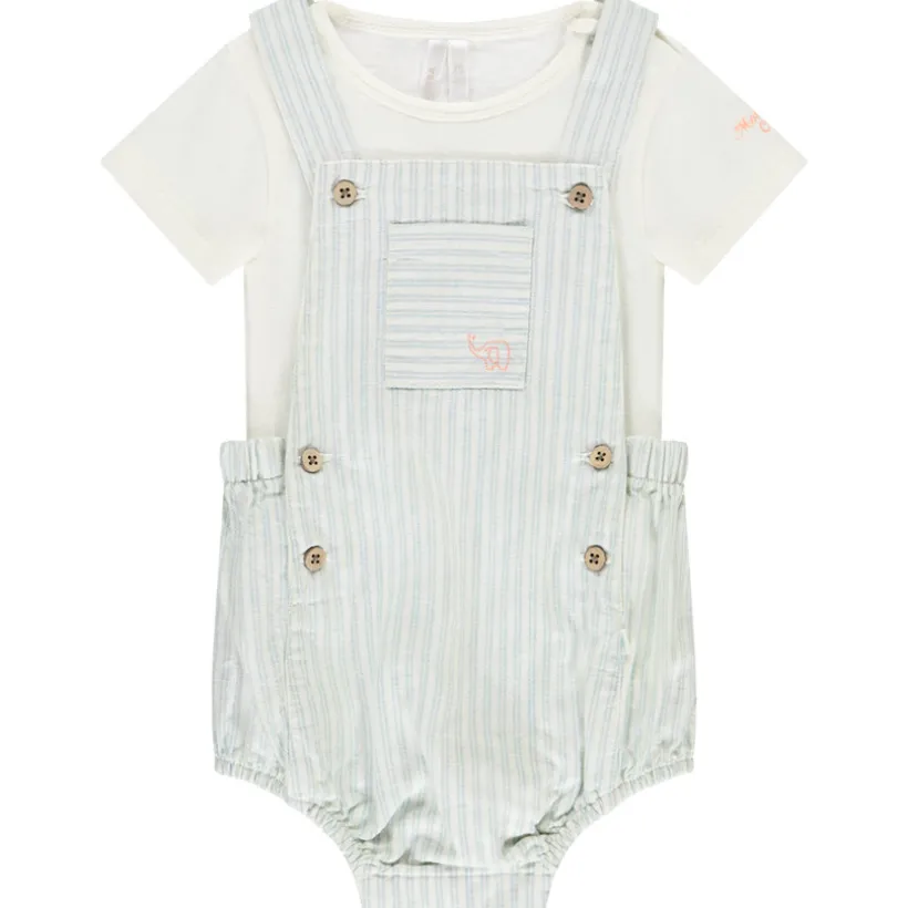 Tweedelig set met gestreepte romper voor baby jongen