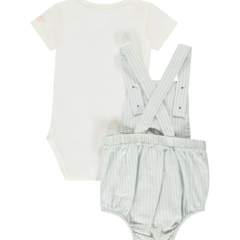 Tweedelig set met gestreepte romper voor baby jongen
