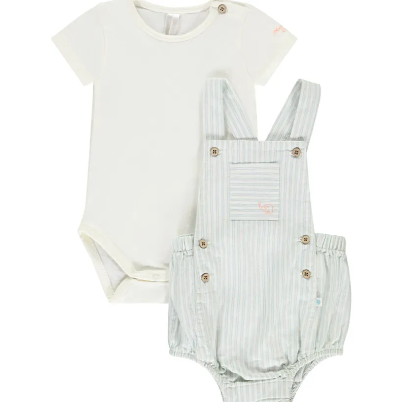 Tweedelig set met gestreepte romper voor baby jongen
