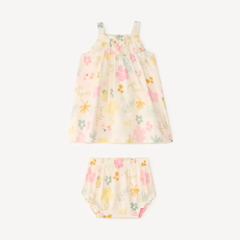 Twee-delig set met jurk + koala-print bloomer voor babymeisjes