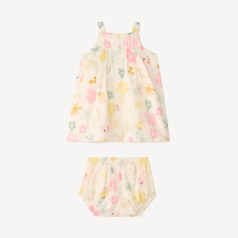 Twee-delig set met jurk + koala-print bloomer voor babymeisjes
