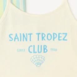 Twee-delig set met korte mouwen overhemd + fancy crop top meisjes