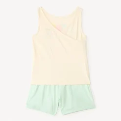 Tweedelig set met mouwloos shirt en bloemetjes shortrok meisjes
