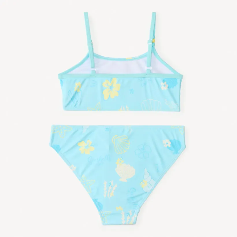 Twee-delig zwemsetje met fantasie schelpenprint voor babymeisjes
