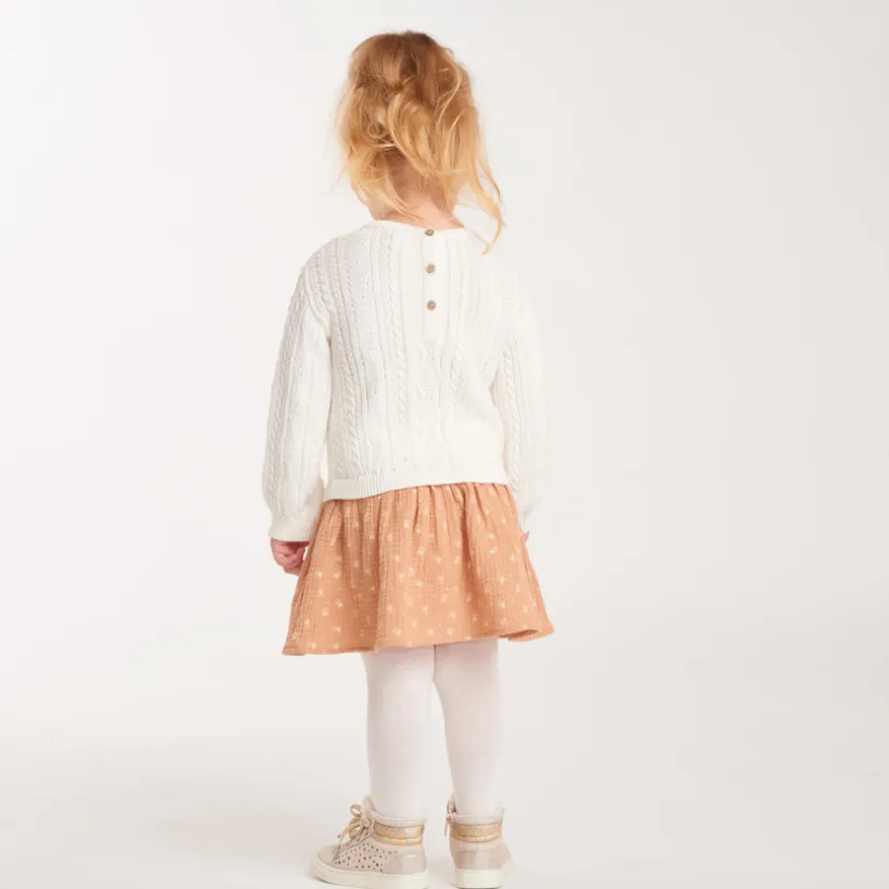 Twee-in-een gebreide jurk voor meisjes.