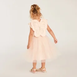 Twee-in-één jurk met vliegende mouwen meisjes.