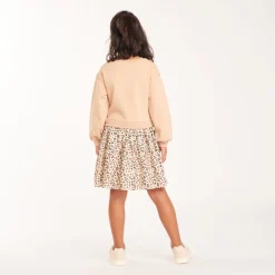 Twee-in-één jurk voor meisjes met luipaardprint