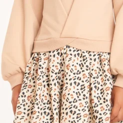 Twee-in-één jurk voor meisjes met luipaardprint