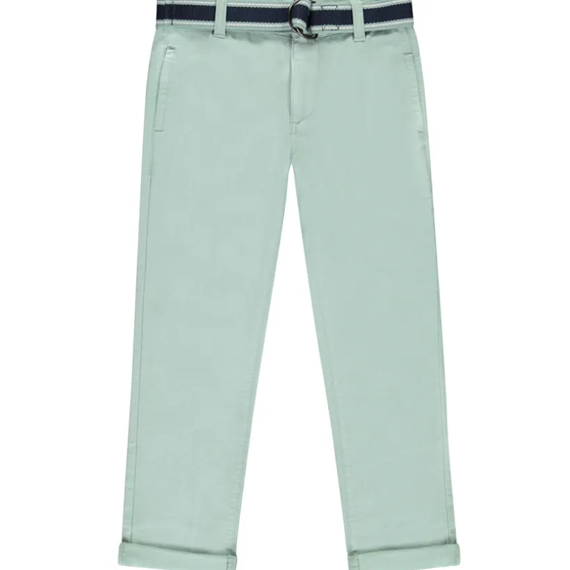 Tweekleurige chino met bicolore riem voor jongen