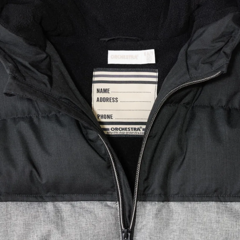 Tweekleurige donsjas met microfleece voering jongens