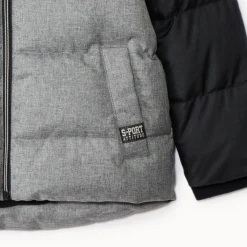 Tweekleurige donsjas met microfleece voering jongens