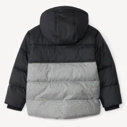 Tweekleurige donsjas met microfleece voering jongens