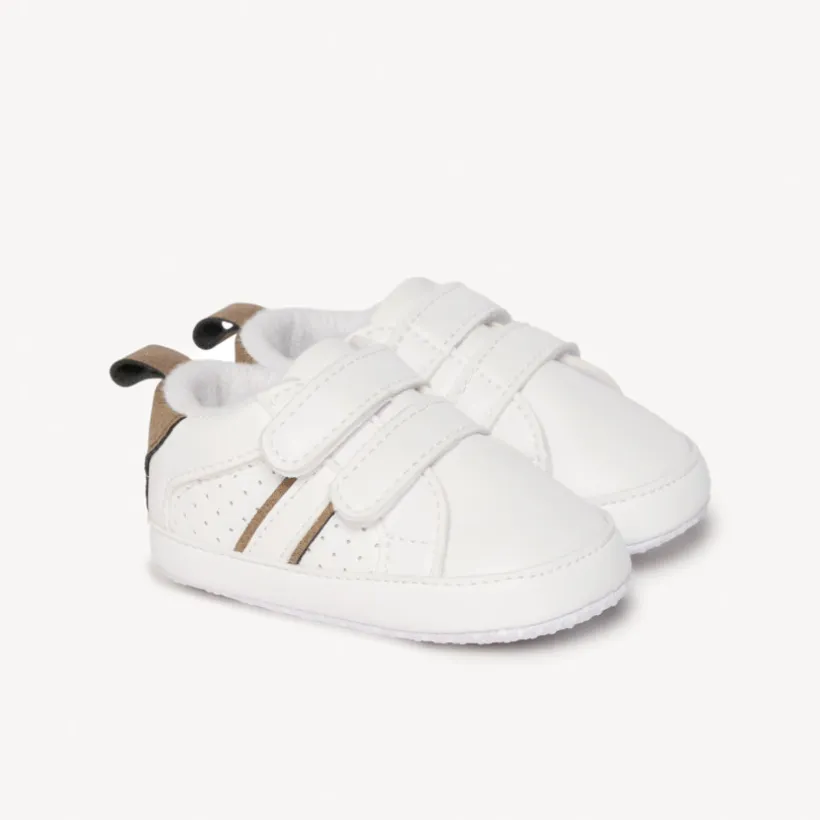 tweekleurige lage sneakers met scratch voor babyjongen