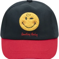 Tweekleurige pet Smiley Baby geborduurd