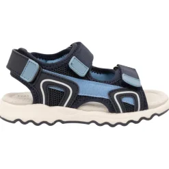 Tweekleurige sandalen met velcro in mesh jongens
