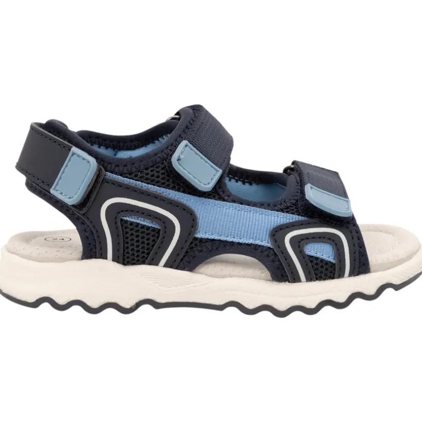 Tweekleurige sandalen met velcro in mesh jongens