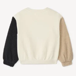 Tweekleurige semi-oversized sweatshirt met borduurwerk meisjes