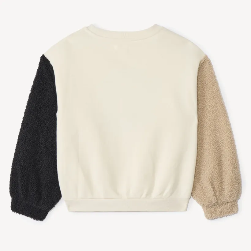 Tweekleurige semi-oversized sweatshirt met borduurwerk meisjes