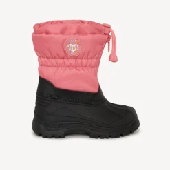 Tweekleurige zip-booties met rubberen badge meisjes