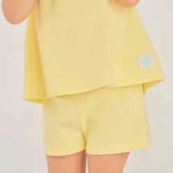 Tweeledig set met tuniek + korte broek van uni fantasie stof voor babymeisjes