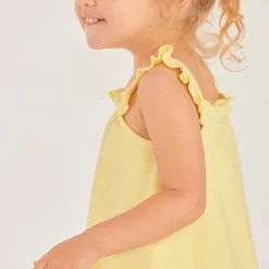 Tweeledig set met tuniek + korte broek van uni fantasie stof voor babymeisjes