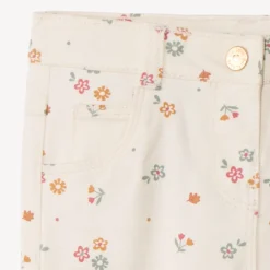 Twillbroek met bloemenprint meisjes