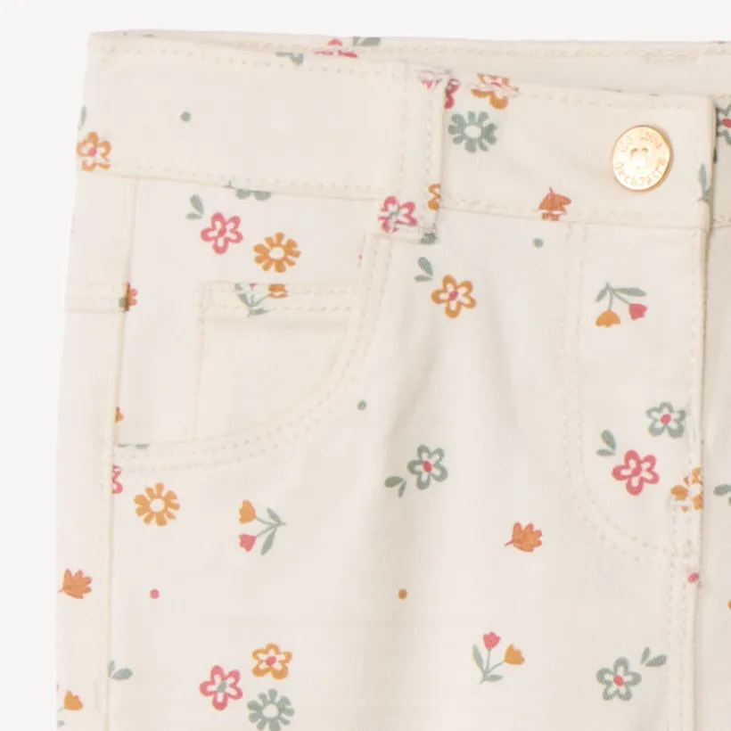 Twillbroek met bloemenprint meisjes