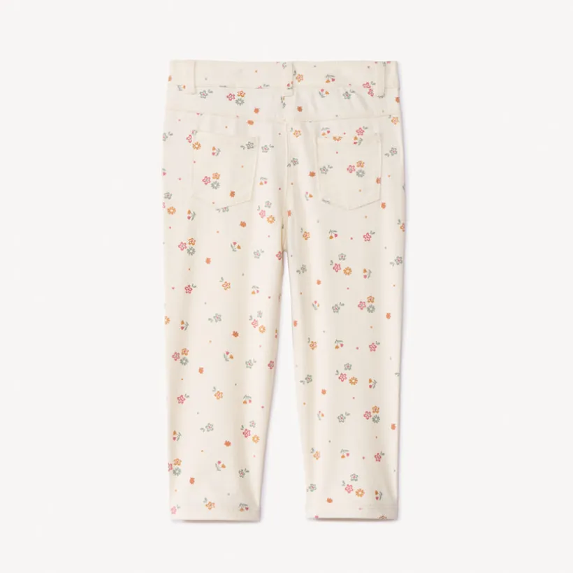 Twillbroek met bloemenprint meisjes