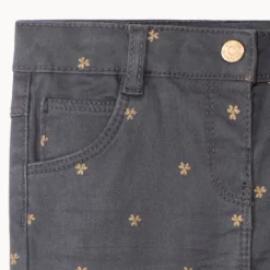 Twillbroek met bloemenprint meisjes