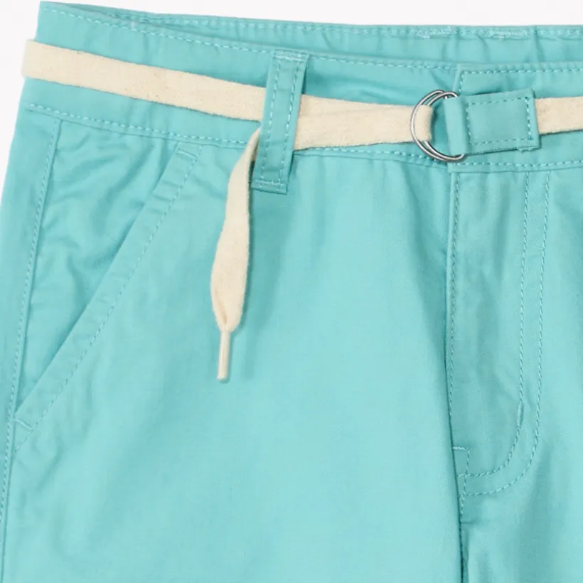 Uni shorts in canvas with lace belt for boys