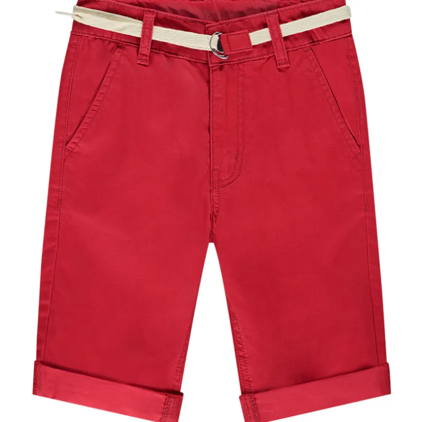 Uni shorts in canvas with lace belt for boys