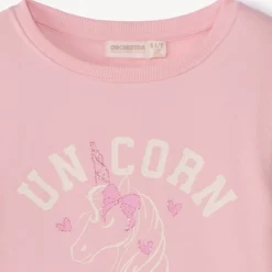 Uni sweatshirt met glinsterende print meisjes