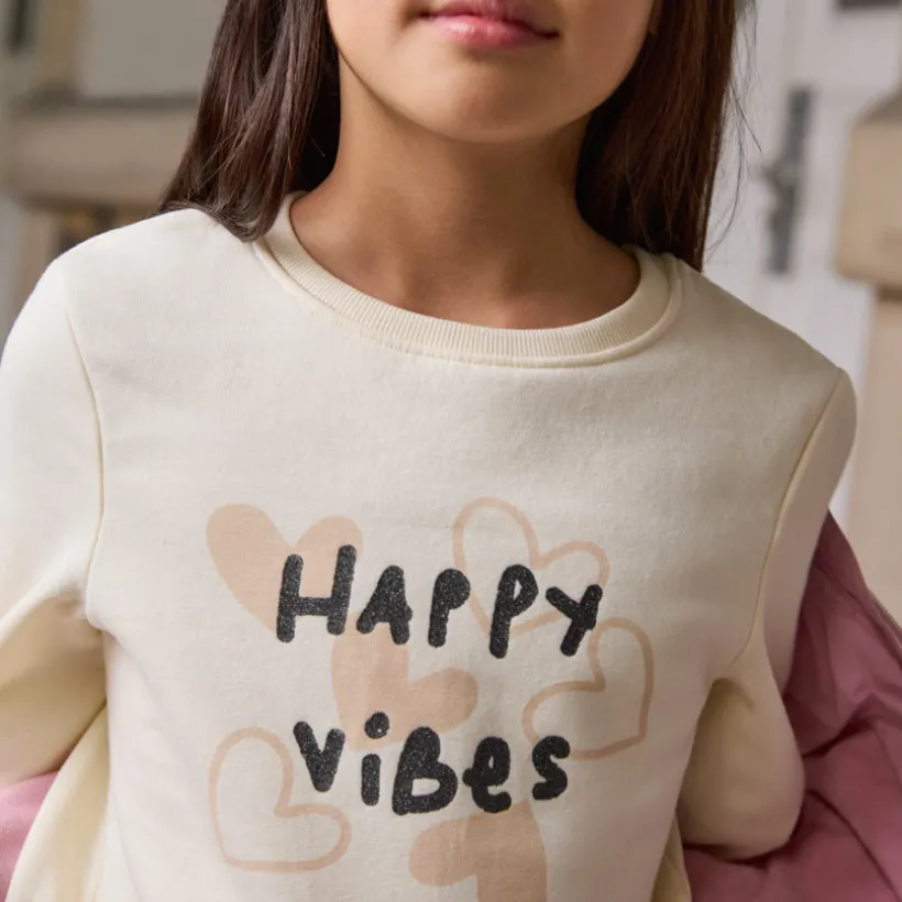 Uni sweatshirt met glinsterende print meisjes