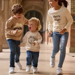 Uni sweatshirt met glinsterende print meisjes