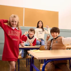 Uni sweatshirt met glinsterende print meisjes