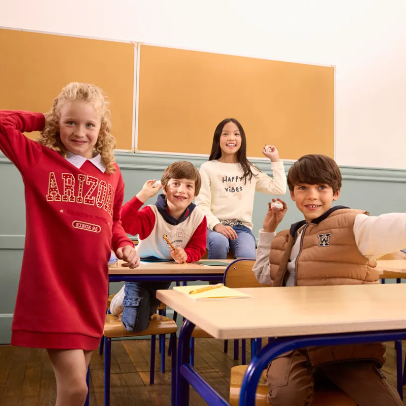 Uni sweatshirt met glinsterende print meisjes
