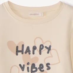 Uni sweatshirt met glinsterende print meisjes