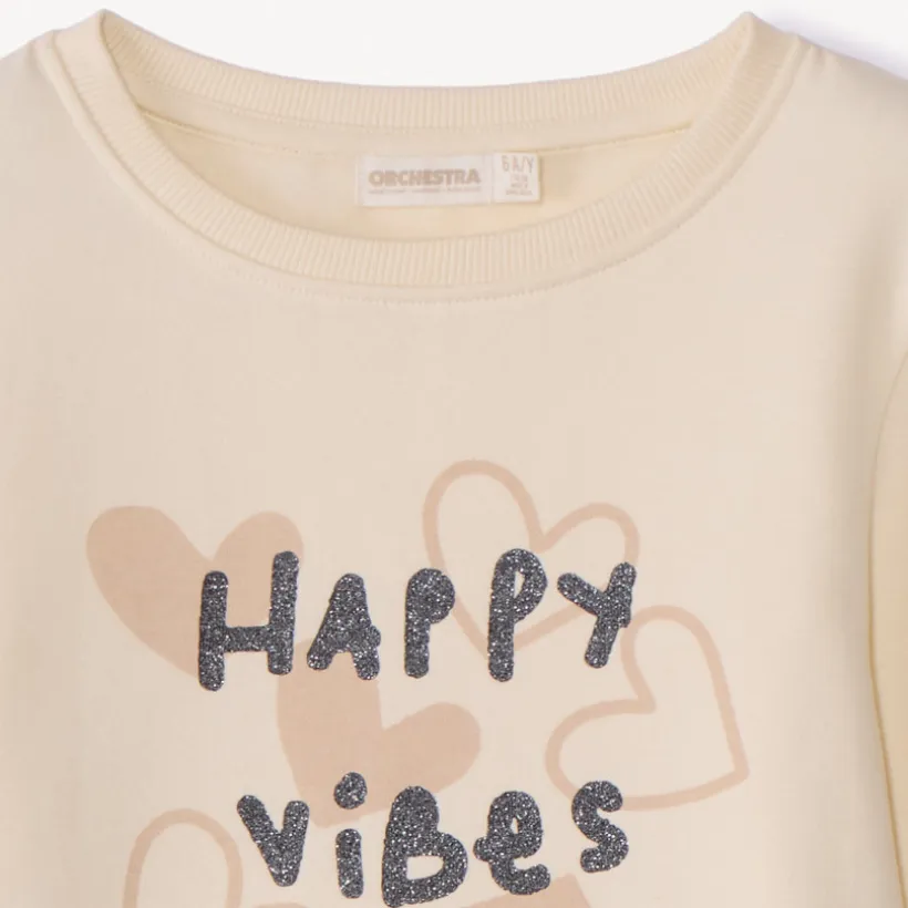 Uni sweatshirt met glinsterende print meisjes