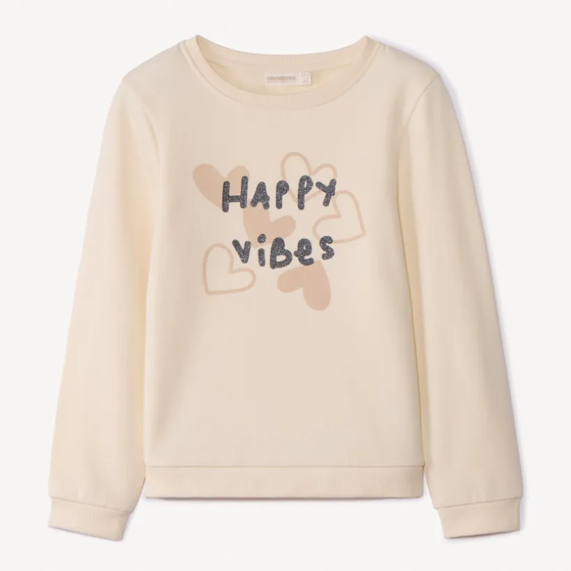 Uni sweatshirt met glinsterende print meisjes