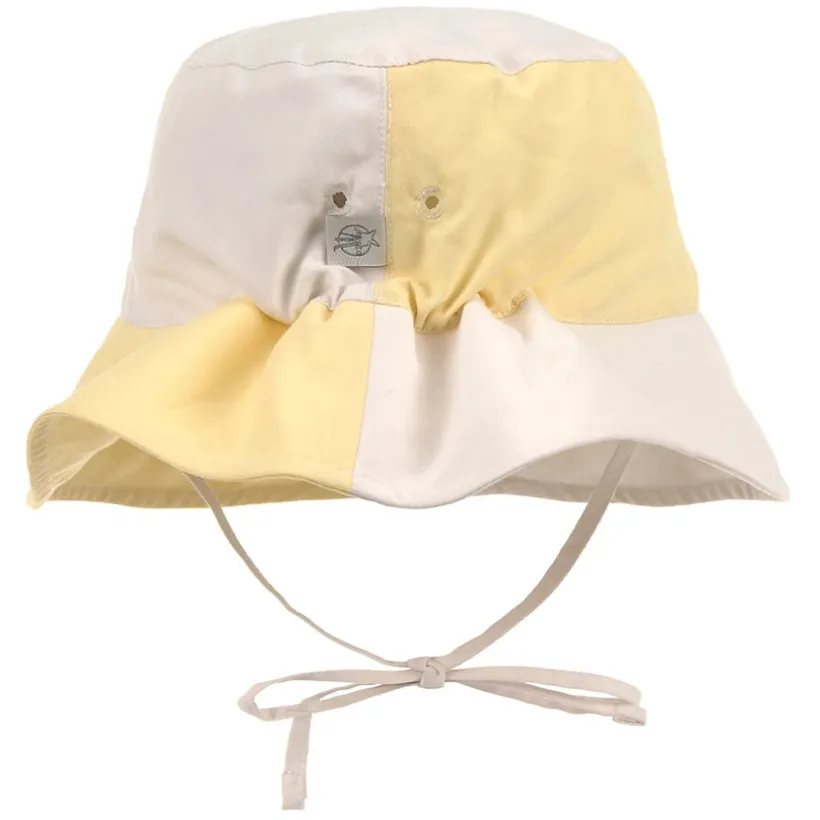 UV-zonnehoed T41/44 Checkerboard Pale Yellow/Sea Salt