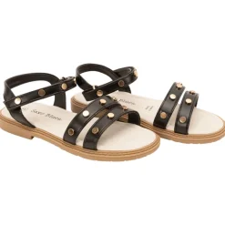 Velcro sandalen met leder effect en gouden studs meisjes