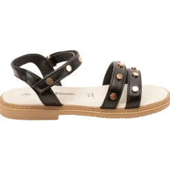 Velcro sandalen met leder effect en gouden studs meisjes