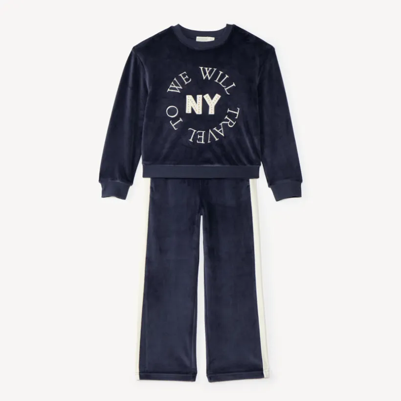Velours joggingset voor meisje